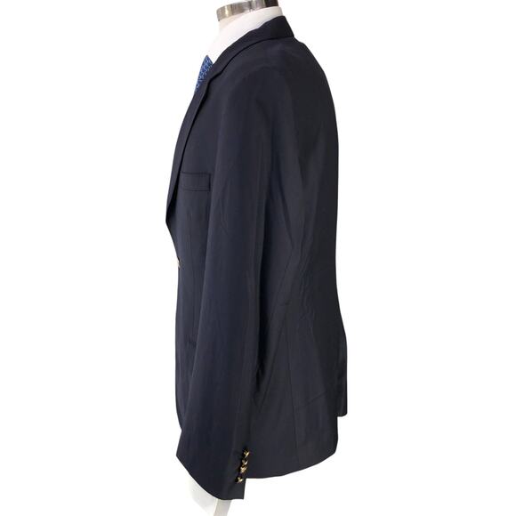 Jos A Bank Signature Gold Mens Size 42R Blazer Jacket Classic Navy Gold Buttons - Picture 6 of 16